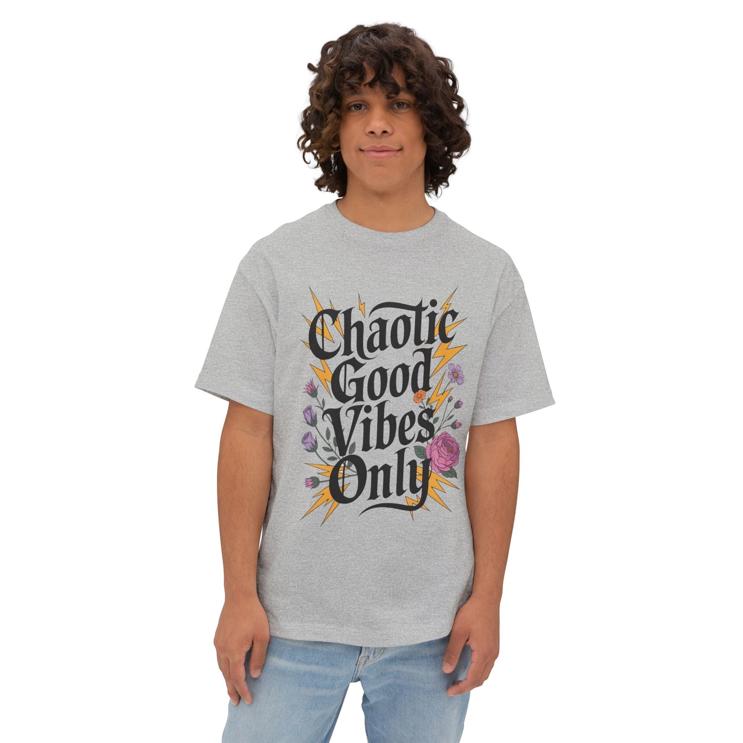 Chaotic Good Vibes Only | Unisex Oversized Boxy Tee