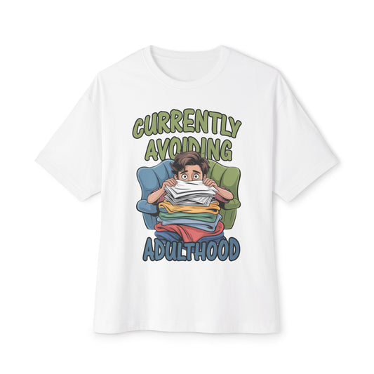 Currently Avoiding Adulting | Unisex Oversized Boxy Tee