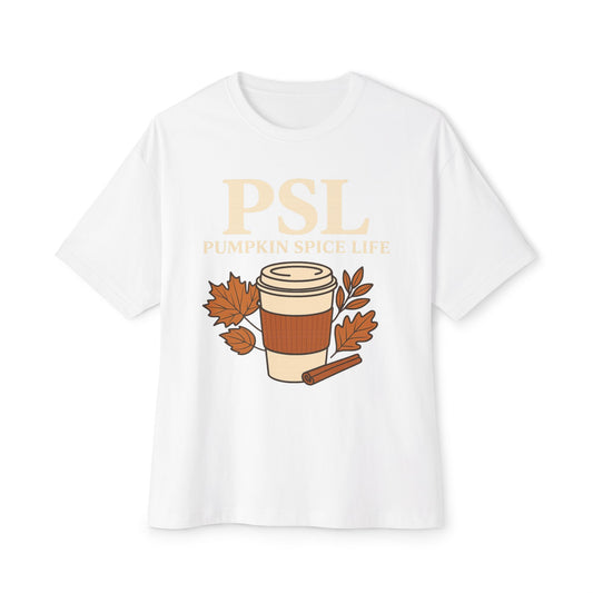 Cozy Fall Pumpkin Spice Tee, Unisex Oversized T-Shirt, Autumn Vibes Shirt, PSL Lover Gift, Perfect for Thanksgiving